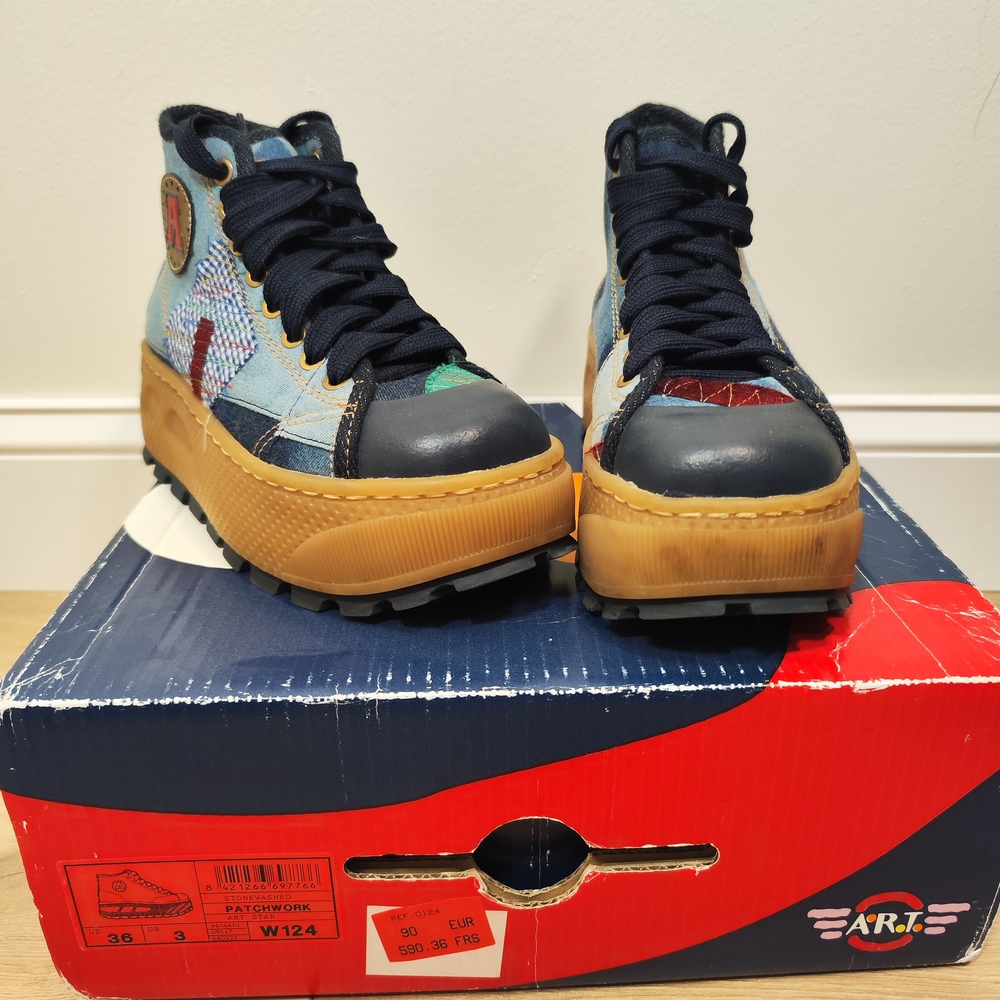 Patchwork Platform Sneakers - image 2